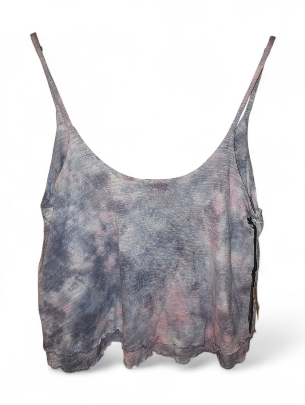 NWT CHASER Tie Dye Lettuce Hem Cami Cropped Tank Top - Medium